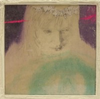 Daniele Giunta - Faith? Luce verde - 2005, cm 35 x 35 x 10cm, tecnica mista su carta di riso & seta